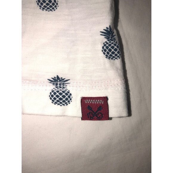 Original MBX Pineapple Print T-Shirt Mens XXL White Blue Short Sleeve Round Neck - Picture 8 of 9